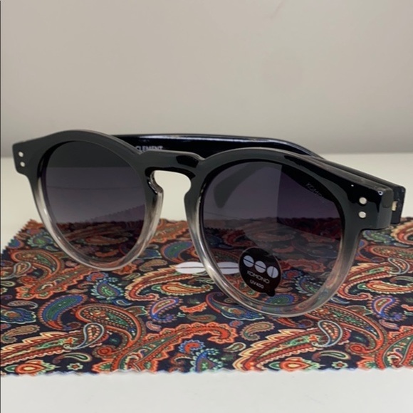 Komono New Sunglasses Clement Paisley round ombre gray black main image 12